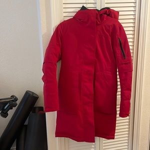 Red lululemon winter warrior parka